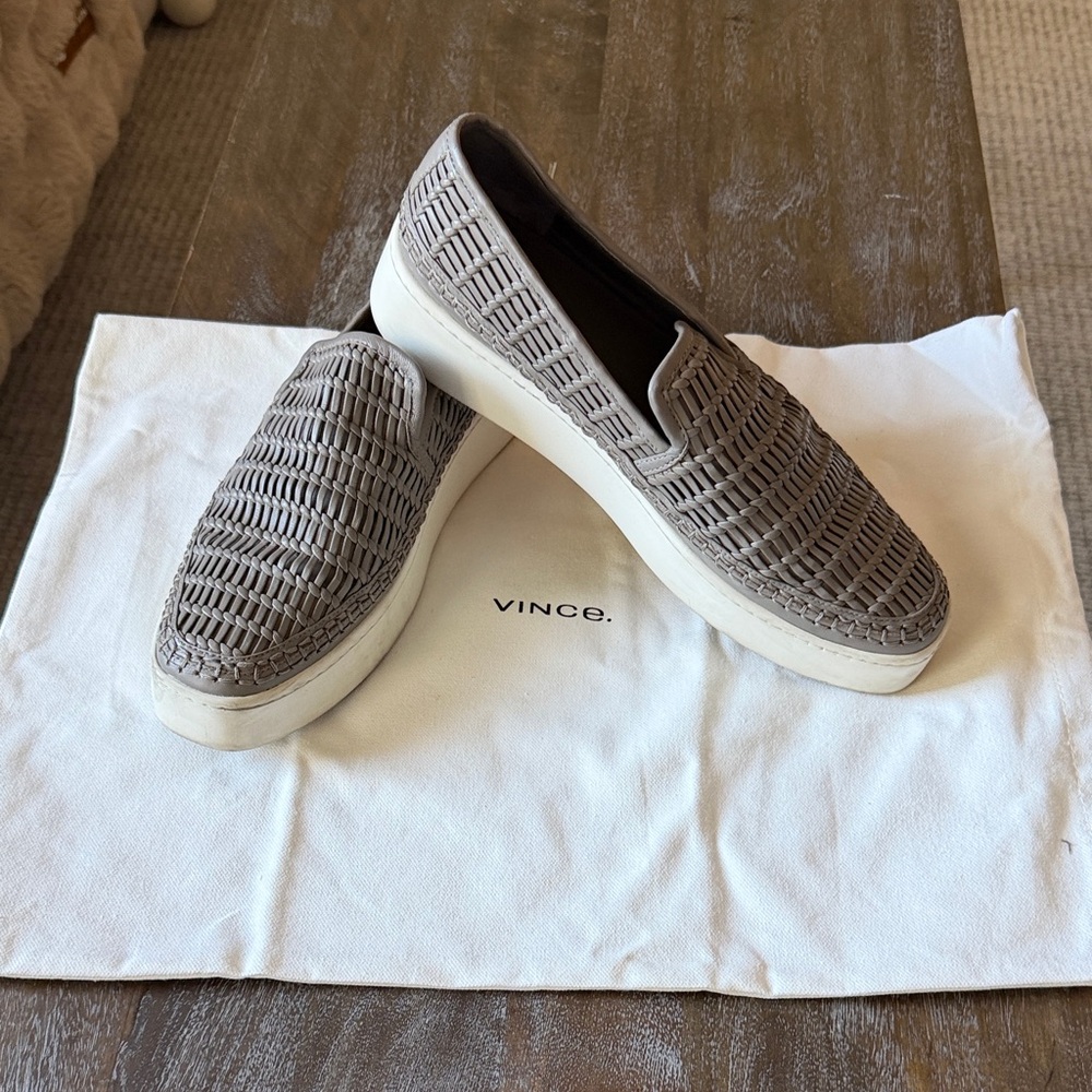 Vince Stafford Woven Gray Women’s platform Slip-On Size 8